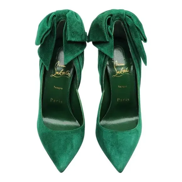 Christian Louboutin Rabakate Pumps 100mm - Suede - Green - 36 5.5US $995 - Picture 4 of 8